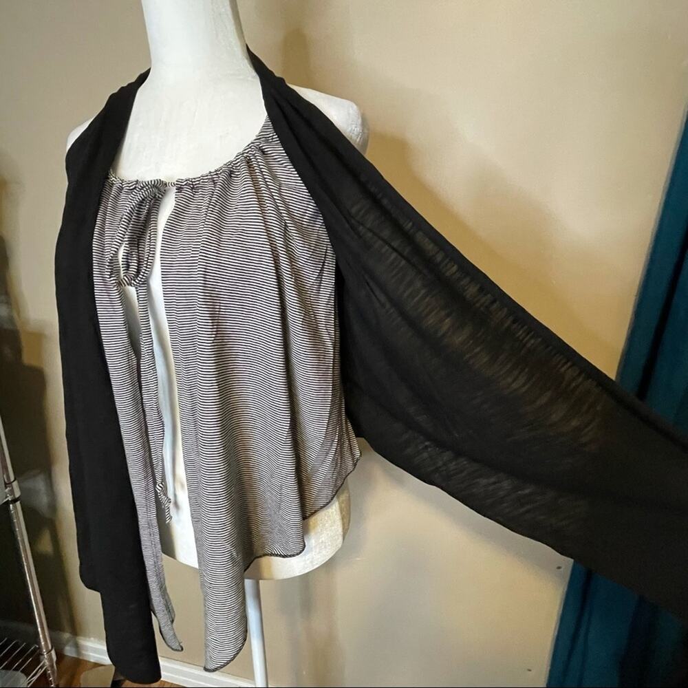 Lovestitch Open Back Striped Halter Neck Layered Vest Layered size M86+